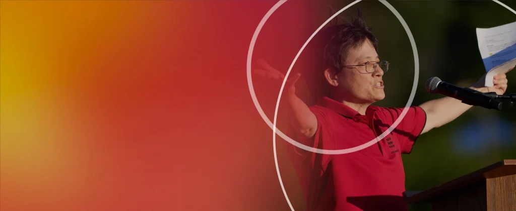Althlete Leader Kim speaks at Summer Games Opening Ceremony